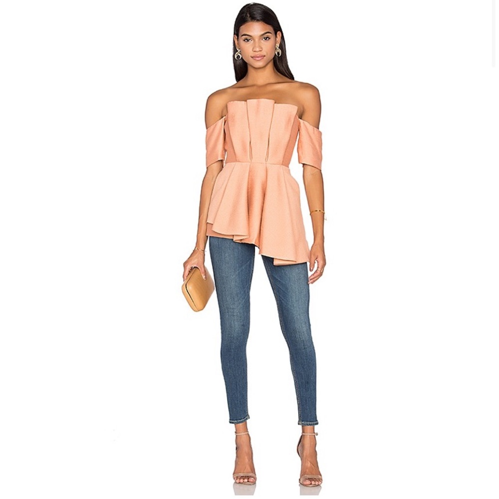 C/Meo Collective Need Nobody Peach Pleated Top